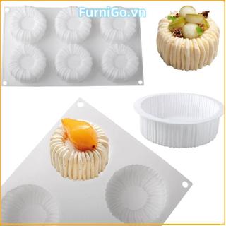 Khuôn sô cô la FURNIGO, Kết cấu cuộn dây hình trụ Khuôn bánh nướng chịu nhiệt, Khuôn bánh Pudding silicon cấp thực phẩm DIY 1 / 6 ô