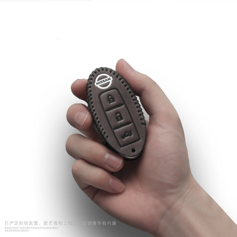 Da Thông Minh Chìa Khóa Ô Tô Bao Móc Khóa Túi FOB Bảo Vệ Cho Xe Nissan Almera Lá March Juke X-Trail Kicks Tiida Pathfinder Terra Patrol Note Livina GTR Vỏ Giá Đỡ Từ Xa