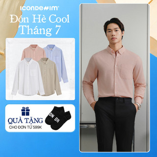 Áo Sơ mi Linen Nam ICONDENIM Tay Dài Pale Wave Form Regular SMID0239