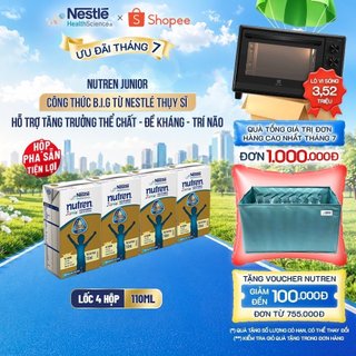 Lốc 4 Hộp Sữa Pha Sẵn NESTLÉ NUTREN JUNIOR Thụy Sĩ Công Thức BIG Tăng Trưởng 110ML