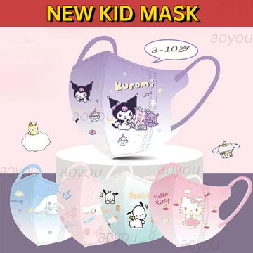 50 miếng khẩu trang trẻ em Sanrio 3D dành cho lứa tuổi 3-12, được đóng gói độc lập với họa tiết hoạt hình Kulomi Meieti, khẩu trang sinh viên thời trang hoạt hình Kulomi