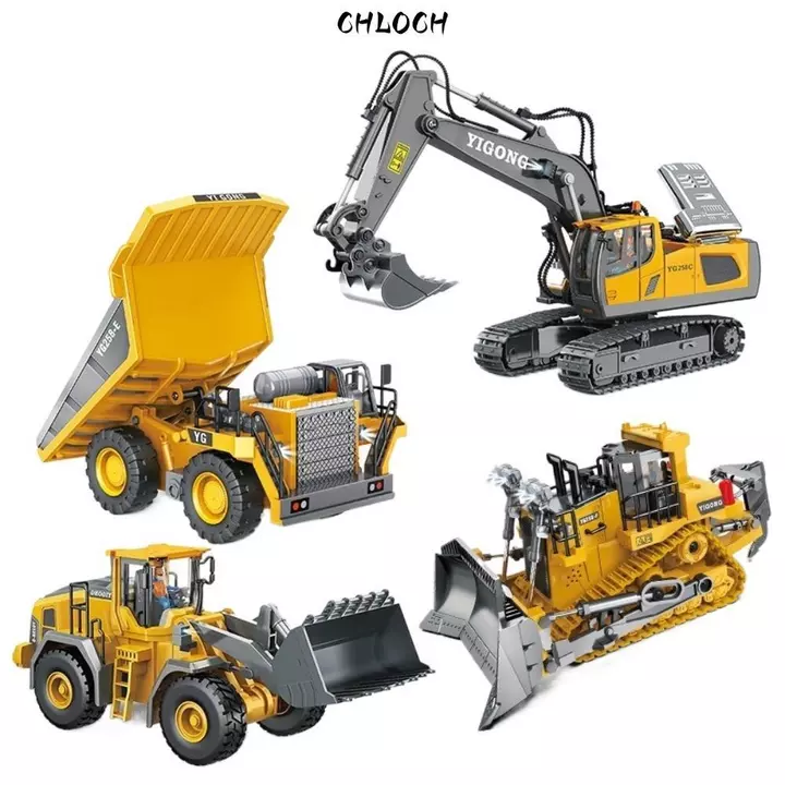Xe đồ chơi điều khiển từ xa CHLOCH, Đồ chơi mô hình xe RC máy xúc 2.4G, Mô phỏng chuyên nghiệp Xe ủi đất Đồ chơi trẻ em Xe thể thao ngoài trời