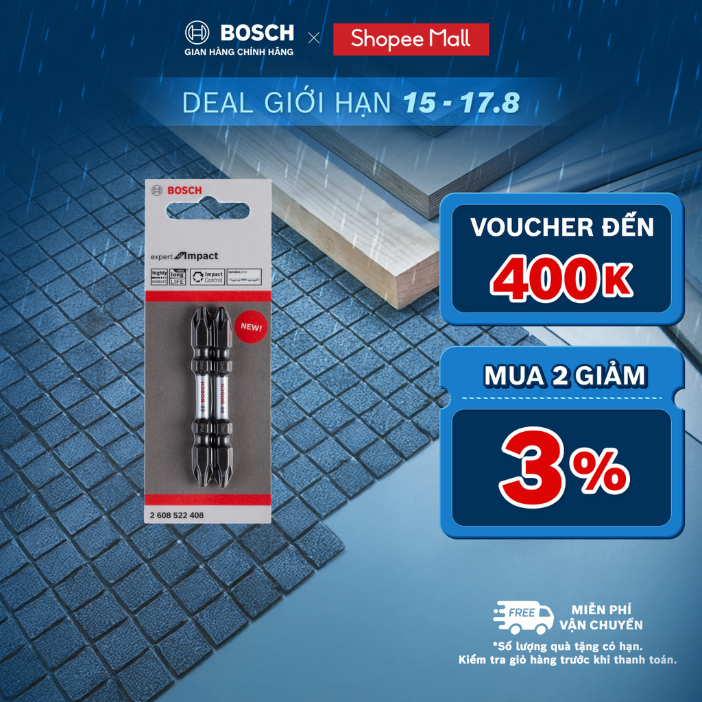 Đầu vặn vít ngắn Bosch Expert