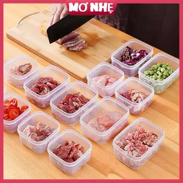 Cơ nhẹ hộp đựng thực phẩm tủ đông hộp đựng thịt hộp đựng thực phẩm hộp bảo quản nhỏ hộp phụ kiện nhà bếp cơ nhẹ