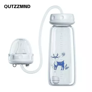 Bình sữa rảnh tay QUTZZMND, Bộ bình sữa cổ bình 8oz / 240ml, Bình sữa tự ăn sáng tạo với cọ hút Bình trữ sữa bóng trọng lực cho bé từ 3 tháng tuổi trở lên