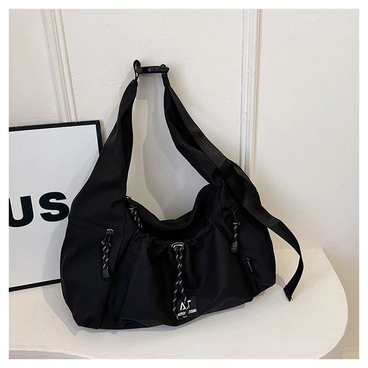 Women's Minimalist Nylon Crossbody Bag – Large, for Work – 7