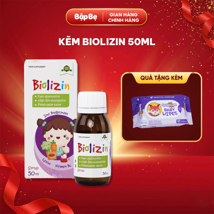 Kẽm Biolizin Hộp 50ml – Kẽm Bisglycinate Kết Hợp Lysine Và Vitamin B6 Cho Bé Ăn Ngon, Phát Triển Khỏe Mạnh