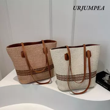 Women's Woven Straw Tote Bag – Large, for the Beach