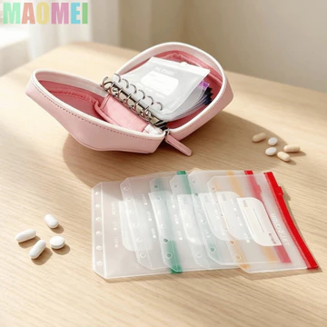 MAOMEI Bộ túi đựng thuốc chống nước MAOMEI 7 / 14 CÁI, Hộp đựng thuốc 7 ngày chống rò rỉ di động, Hộp đựng thuốc có khóa kéo mã màu Túi đựng thuốc hàng tuần chống ẩm Túi đựng thuốc hàng ngày mang theo