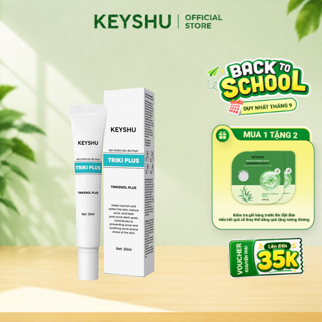 [TẶNG 2 MIẾNG TRÀM TRÀ] Gel Chấm Mụn Triki Plus KEYSHU Hỗ Trợ Giảm Mụn, Gom Cồi, Giảm Sưng Viêm Và Mờ Thâm Mụn Nhanh20ml