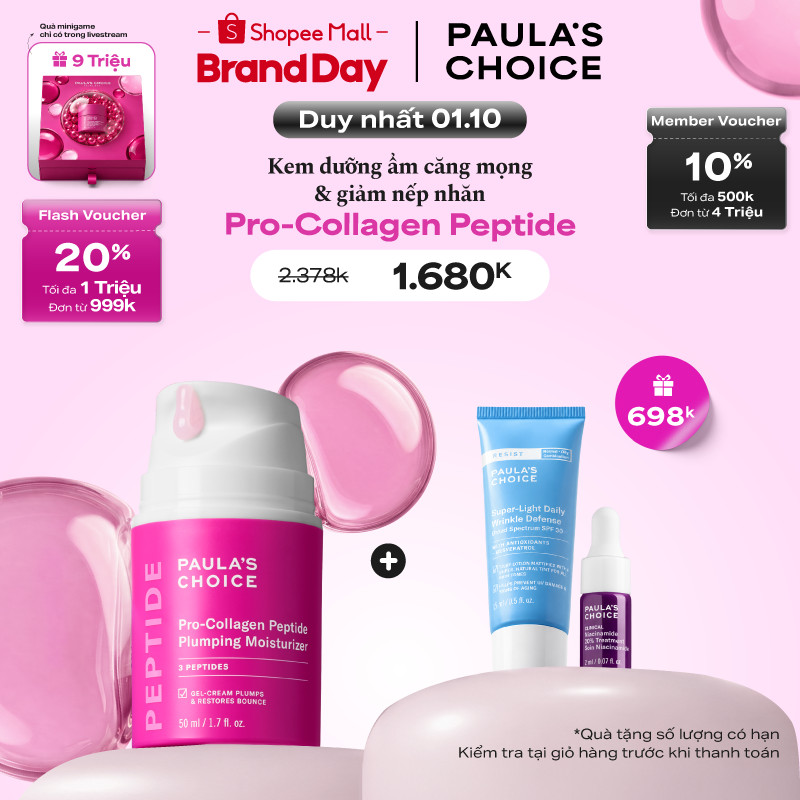 Kem dưỡng ẩm căng mọng và giảm nếp nhăn Paula's Choice Pro-Collagen Peptide Plumping Moisturizer 50ml 1510