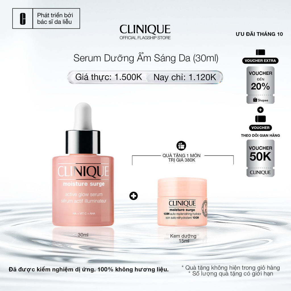 Serum cấp ẩm dưỡng sáng da Moisture Surge™ Active Glow 30ml,50ml | Thanh tẩy, Cấp ẩm sâu, Dưỡng sáng rạng rỡ