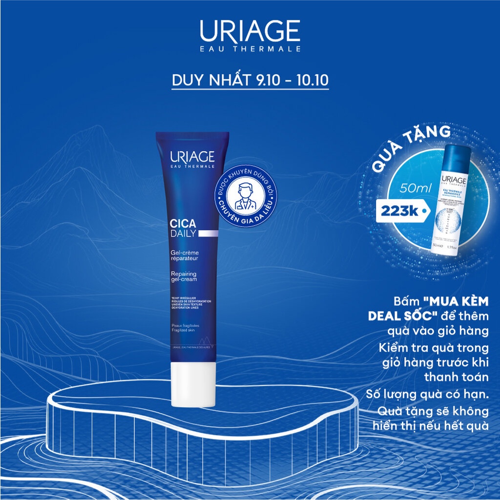 Kem làm dịu và phục hồi da tổn thương hằng ngày URIAGE CICA DAILY GEL-CREAM 40ml