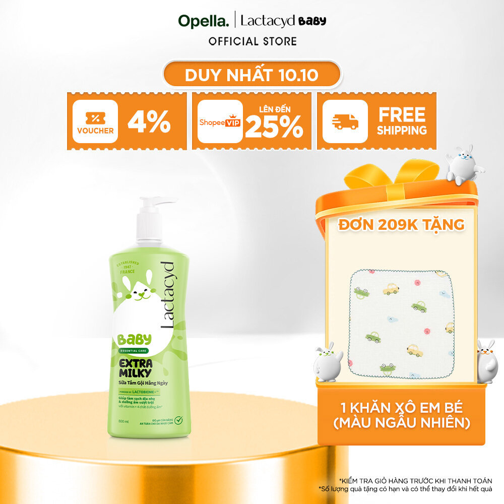 Sữa Tắm Gội Trẻ Em Lactacyd Baby Extra Milky Làm Sạch Dịu Nhẹ và Dưỡng Ẩm Vượt Trội Size Jumbo 800ml