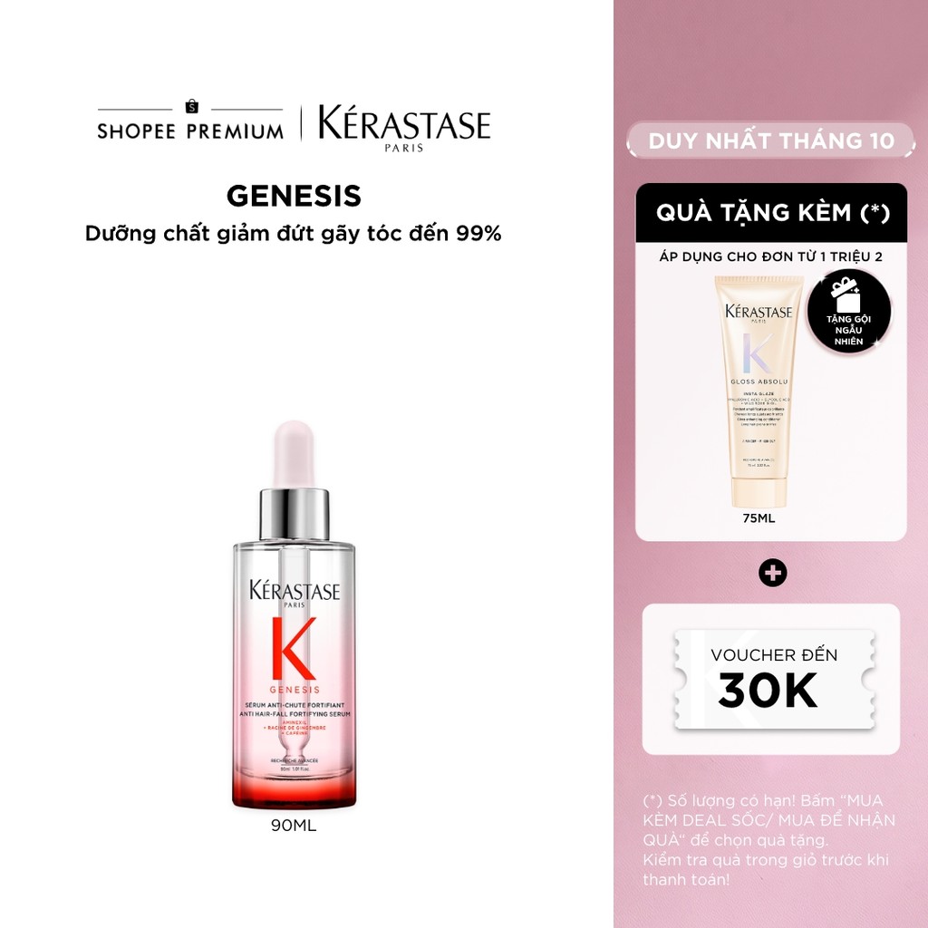 Serum dành cho da đầu giúp giảm gãy rụng và đứt gãy tóc đến 84% sau 6 tuần - Kérastase Genesis 90ml