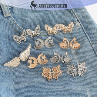 Onetimingfine Quần Thời Trang Nút Thắt Lưng Kẹp Có Thể Điều Chỉnh Khóa Quần Jean Có Thể Tháo Rời Khóa Pin Phụ Kiện Quần Áo VN