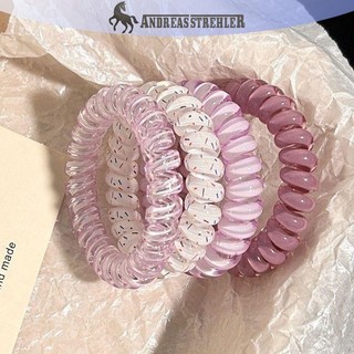 Onetimingfine 4 Dây Buộc Tóc Xoắn Ốc Nữ Dây Điện Thoại Dây Tóc Dây Đàn Hồi Dây Cao Su Scrunchies Mũ Phụ Kiện Tóc VN
