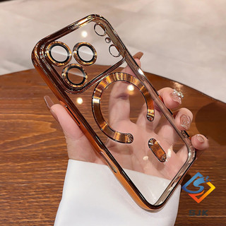 Ốp điện thoại trong suốt mạ 6D sang trọng màu cam vũ trụ cho IPhone 17 Pro Max 17Air 16e 12 13 14 15 16 Pro Max Vỏ TPU mềm trong suốt Vỏ chống sốc