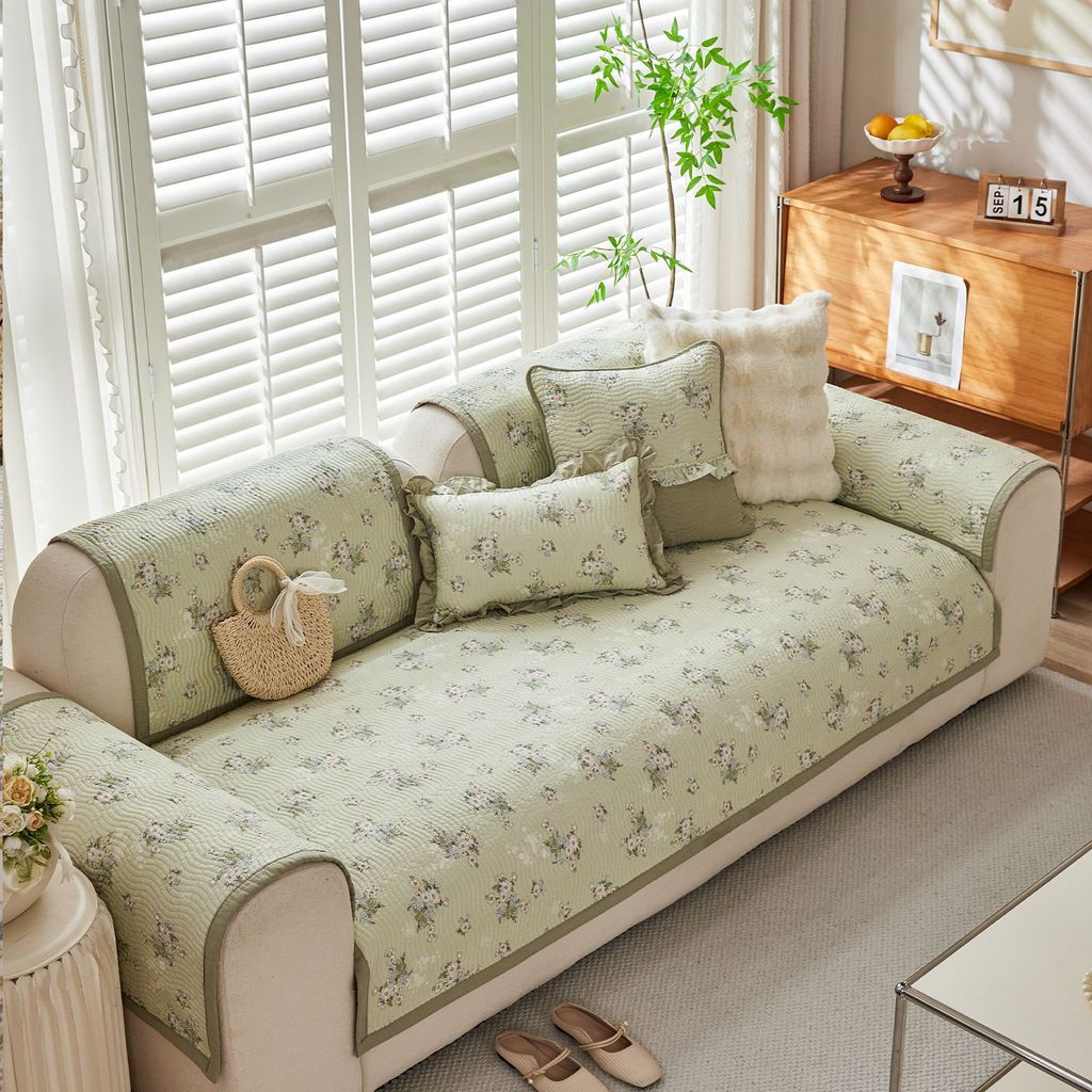 Vải Cotton Nguyên Chất Đệm Sofa Hình Chữ L Kết Hợp Chống Trơn Trượt Sofa Đệm Cotton Sofa Đệm Bốn Mùa Đa Năng