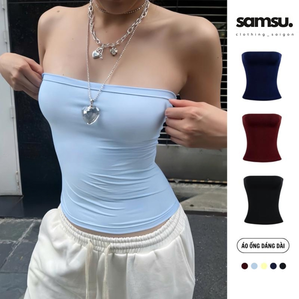 Áo Ống Trơn Basic Ôm Body Nhiều Màu Chất Liệu Cotton Mỏng Mát - Samsu.clothing_Saigon