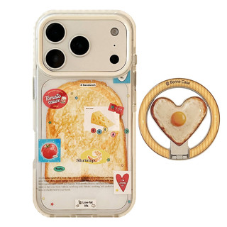 [Sheren] Ốp điện thoại giá đỡ trứng chiên bánh mì nướng Thích hợp cho i17 16 15 14 13 12 11 pro max Vỏ bảo vệ chống sốc