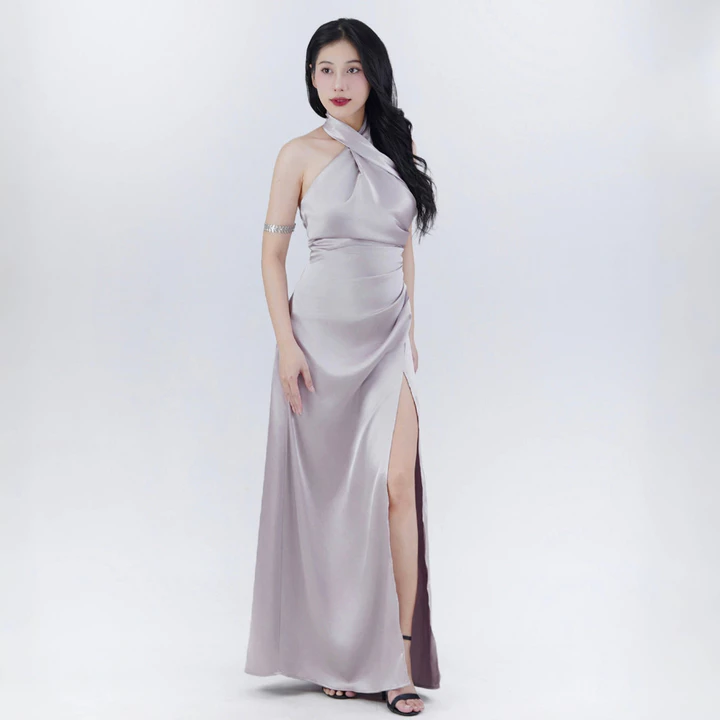 Đầm Lụa Xẻ Tà Dây Chéo Cổ Dự Tiệc Quyến Rũ NV656 Váy Lụa Xẻ Tà Chéo Cổ Dự Tiệc Đi Chơi Sang Chảnh Dress Nữ