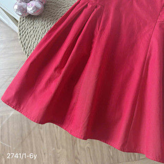 [8-26kg] Váy Đỏ Tết Noel Sát Nách Dáng A Thêu Vòng Hoa Cho Bé Gái