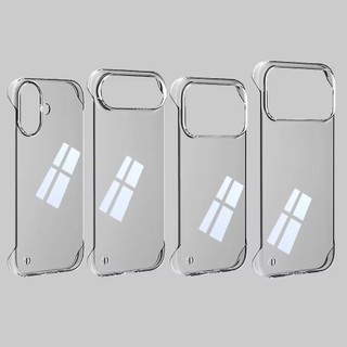 [JLK] Ốp Điện Thoại Trong Suốt Không Khung Mạ Sang Trọng Cho Apple iPhone 17 Pro Max 17 Air 16 15 Plus 16E Bảo Vệ Siêu Mỏng Macro Pore Vỏ PC Cứng