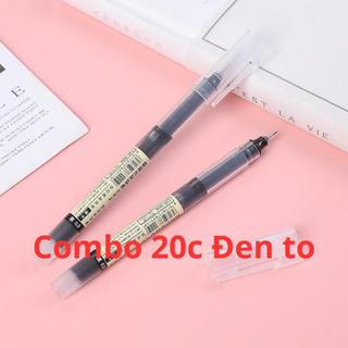 Combo 10 Bút Bi Mực Gel Dung Tích Lớn Basic Bút Bi Nước Mực Gel Khô Nhanh Ngòi 0.5mm, Mực Đều, Nét Chữ Đẹp