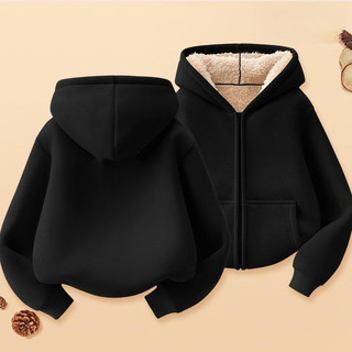 Áo Hoodie có khóa kéo trống cho trẻ em Áo khoác màu trơn màu đen trắng mềm mại thoải mái Áo khoác ngoài thông thường