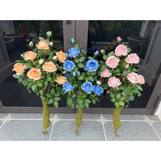 Cây hoa hồng cổ giả cao 90cm – Hoa giả vải trang trí sang trọng, đầy đặn như thật