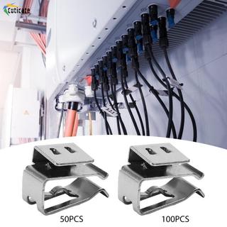 Bộ 50 Kẹp Cáp Năng Lượng Mặt Trời Kẹp Dây Thép Không Gỉ Kẹp Kim Loại Chống Trượt Kẹp Cáp Quang Điện Phụ Kiện Thích Hợp Cho Xe Kéo Thuyền