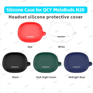Tai nghe PYCOU, Vỏ tai nghe silicon chống rơi, có bảo vệ tai nghe chống bụi Carabiner cho QCY MeloBuds N20