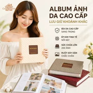 Album Ảnh Da Pu Bìa Cứng Sang Trọng Đựng 200 Ảnh Sáu Inch A6 Lưu Trữ Ảnh Gia Đình