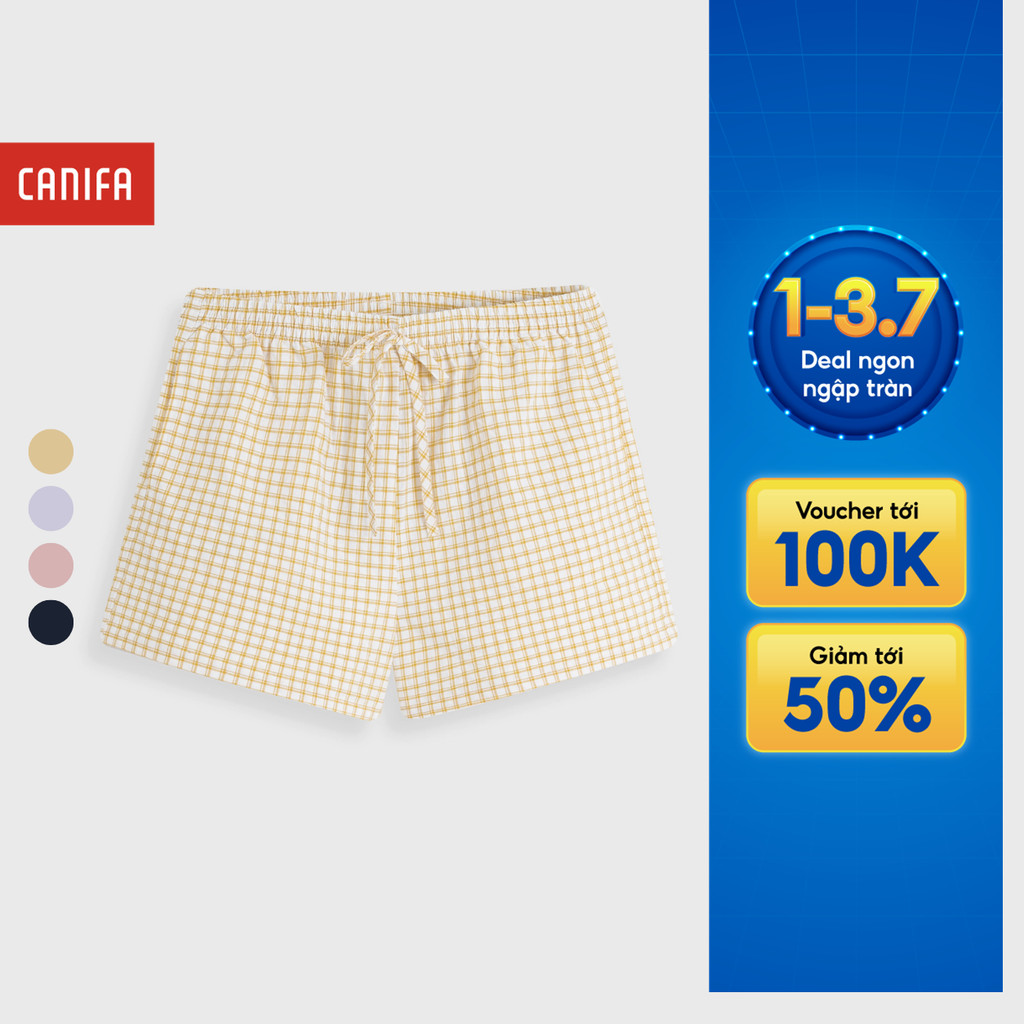 Quần đùi nữ mặc nhà CANIFA chất liệu cotton form rộng thoải mái 6LB26S003