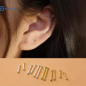 Kudosation 2 Chiếc Tối Giản Hạt Nhỏ Bông Tai Dành Cho Nữ Bé Gái Xương Tai Vít Bông Tai Không Gây Dị Ứng Trang Sức Đẹp