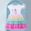 ✿ Váy Tutu xếp tầng cầu vồng ngọt ngào cho bé gái Váy ngắn tay bằng vải Cotton trắng nhiều lớp Trang phục mùa hè