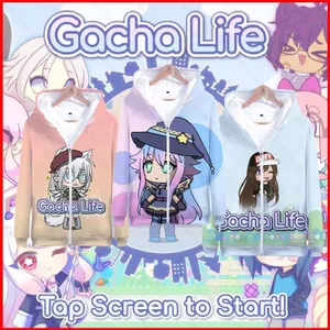 Gacha Life Áo Khoác Cosplay Trang Phục Dài Tay Áo Sơ Mi Áo Khoác Có Mũ Trùm Đầu Thường Ngày Plus Kích Thước Halloween
