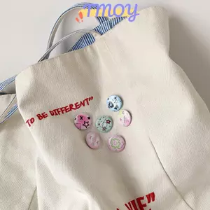 TMOY 6 Chiếc Hoạt Hình Dễ Thương Mini Hoạt Hình Nút Huy Hiệu Kawaii Retro Bé Gái Trẻ Em Bapa Túi Đựng DIY Trang Trí Trâm Cài Phụ Kiện TMOY