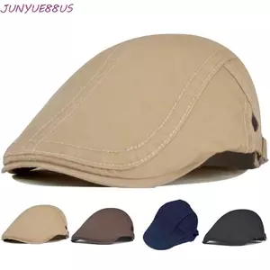 JUNYUE88US Mũ nồi cổ điển, Họa sĩ Cotton Retro Mũ Newsboy, Thời trang màu trơn Hip Hop Mũ che mặt phẳng có thể điều chỉnh Nam Nữ