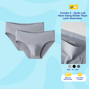 Combo 2 Quần Lót Nam Yody Dáng Briefs Thun Lạnh Seamless TRA MCUN25A024