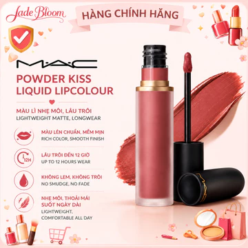 [Chính Hãng] MAC Powder Kiss Lip & Cheek Mousse | Fullsize Son Kem Bền Màu, Ẩm Mịn 5ml