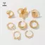 8 Cái / bộ Cánh Hoa Kim Loại Vintage Hoa Giọt Nước Mở Nhẫn Dành Cho Nữ Đại Dương Kỳ Nghỉ Hình Học Nhẫn Món Quà Trang Sức Hàng Ngày [Mina]