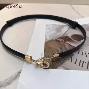 AqToCna 1PC Có Thể Điều Chỉnh Da Nữ Đầm Phụ Kiện Thắt Lưng Mỏng Nữ Thắt Lưng Hợp Kim Bule Thời Trang Nữ Eo AqToCna