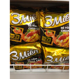 Mì 3 Miền Gold Tôm Chua Cay 75g Thùng 30 Gói - Chính Hãng, Date Mới