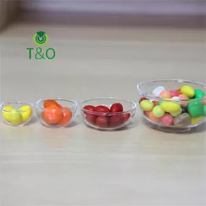 1: 12 Nhà búp bê Bát thu nhỏ Bát trái cây thủy tinh Bát Salad Đĩa súp Bát kẹo Đồ chơi trang trí mô hình nhà bếp [mới]