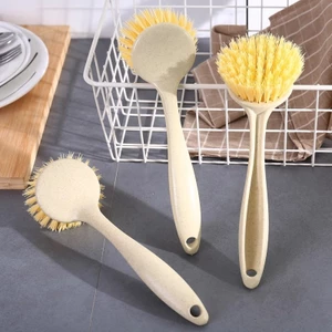 Tay Cầm Dài Nồi Bàn Chải Dụng Cụ Tiện Dụng Nhà Bếp Nồi Nhựa Bàn Chải Bếp Mềm Bàn Chải Làm Sạch Nồi Rửa Bát