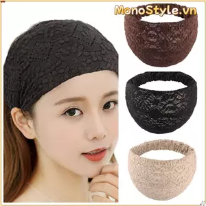 Vòng buộc tóc MONOSTYLE, Băng đô lưới rỗng ren, Băng đô hoa co giãn bên rộng cho bé gái