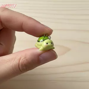 HFSHY 10 Cái Hoạt Hình 3D Rùa Nhỏ Nhựa Quyến Rũ Động Vật Đáng Yêu Mặt Dây Cho DIY Móc Khóa Bông Tai Điện Thoại Quyến Rũ Thủ Công Quà Tặng VN
