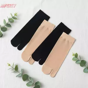 HFSHY Nữ Mùa Hè Siêu Mỏng Ngón Chân Sos Gợi Cảm Thoáng Khí Tách Ngón Chân Giữa Ống Sos Màu Trơn Thường Ngày Trong Suốt Tabi Silk Sos VN
